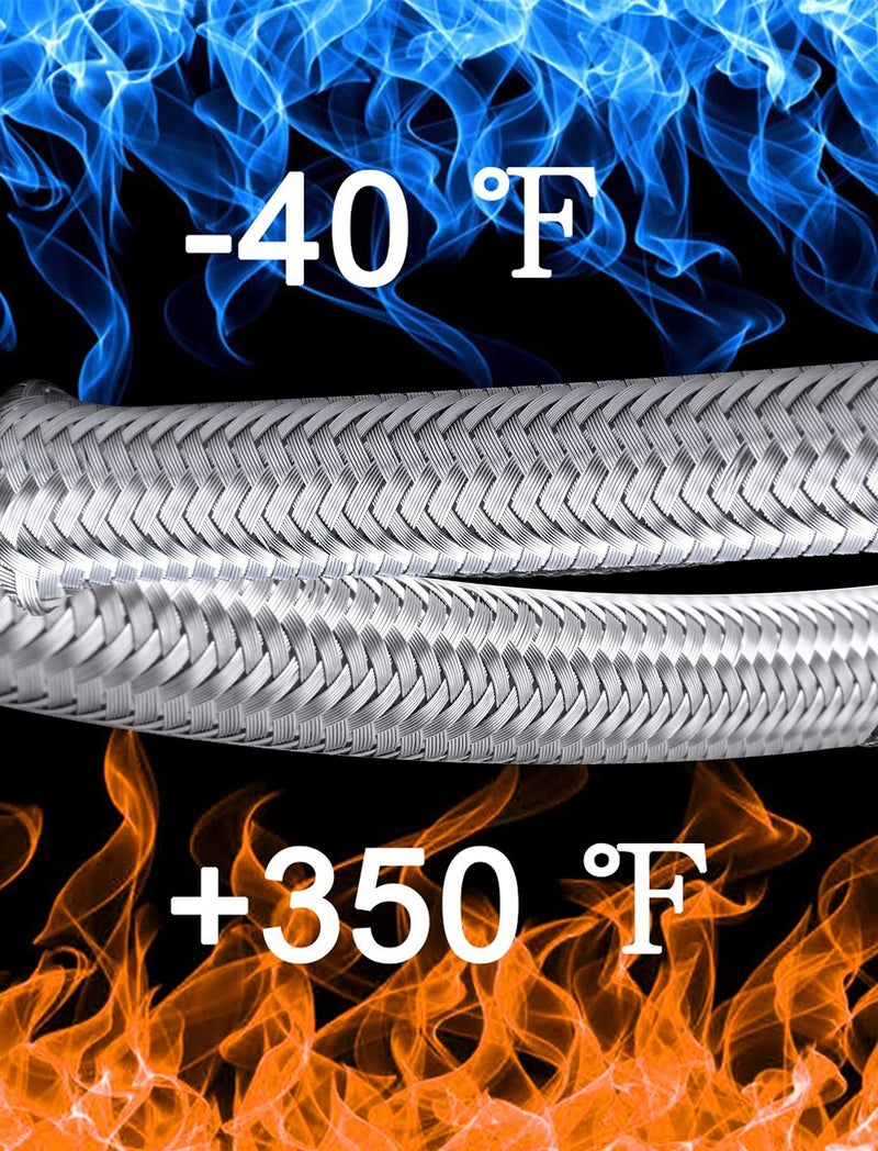 Ameetaa 12FT Fuel Line 6AN Braided Oil Stainless Steel Fuel Hose W/ 6 Pcs AN6 Hose Compatible for Kit (Silver + 6pcs) - Image 4